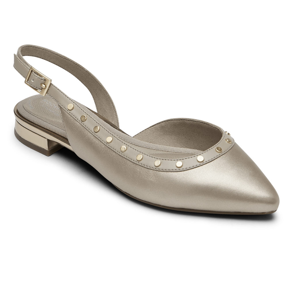 Rockport Slingback For Womens Grey - Total Motion Zuly Studded - OE0982576